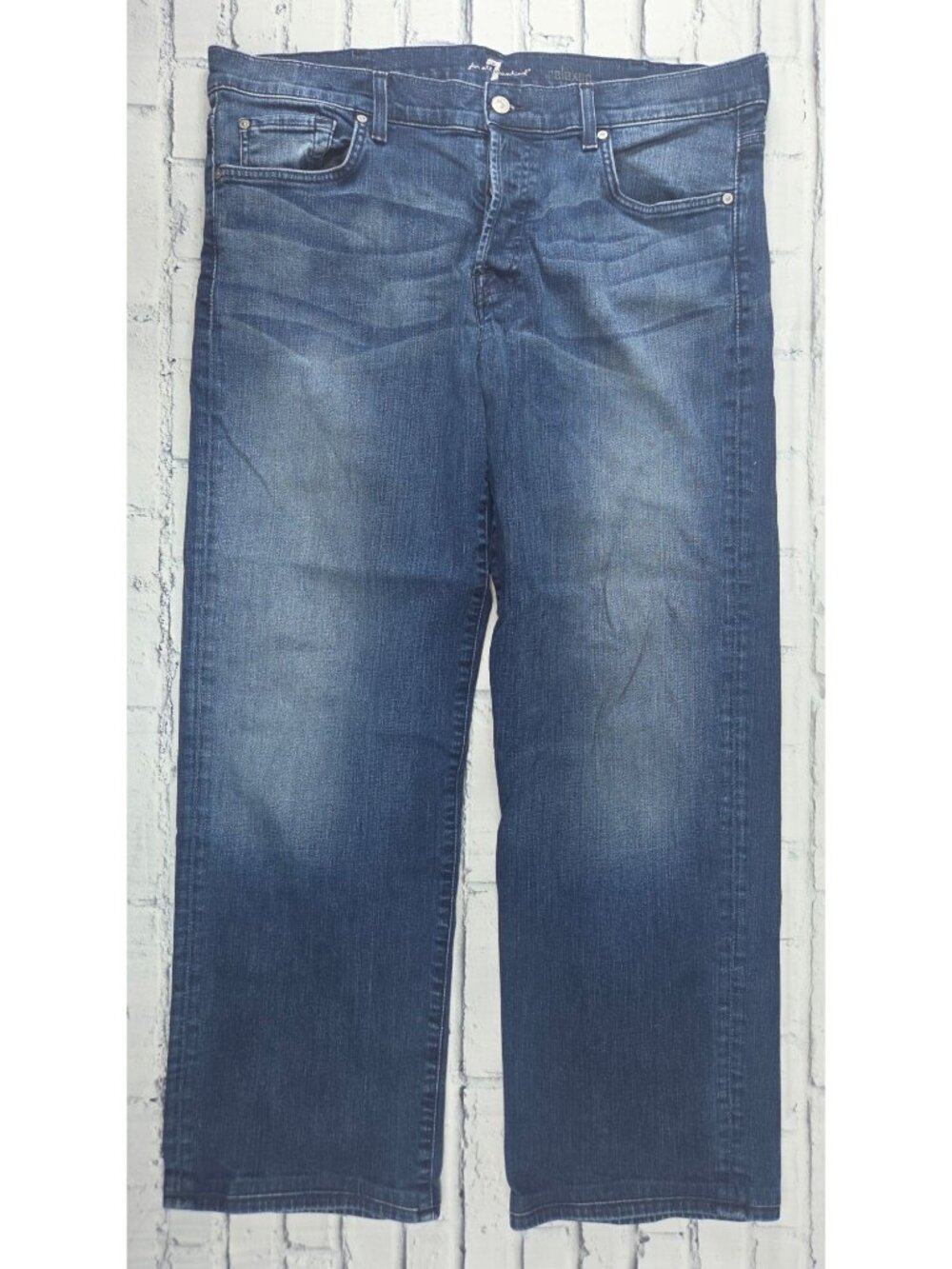 7 For All Mankind Relaxed Fit Blue Denim Jeans Size 38x32